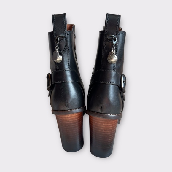 Coach Moto Bootie Heel Black Leather Women’s Size 8.5 - Picture 4 of 11